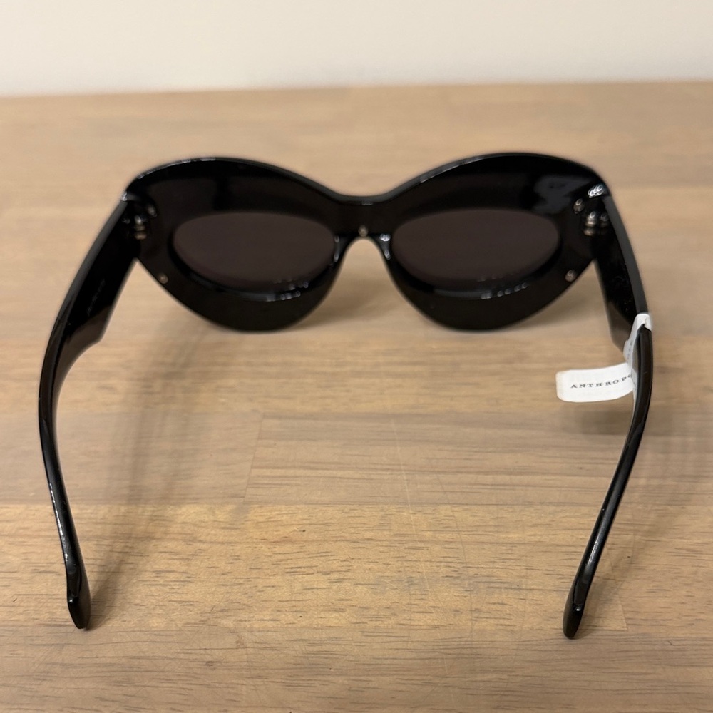 Anthropologie Black and Gold Cat-Eye Sunglasses - Picture 4 of 8